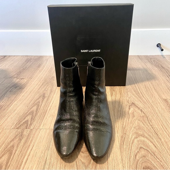 AUTHENTIC Saint Laurent black Loulou 50 ankle bootie boots in size 7.5 - Picture 4 of 16